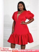 AOMEI Women A-Line Red Dress Party 2023 New