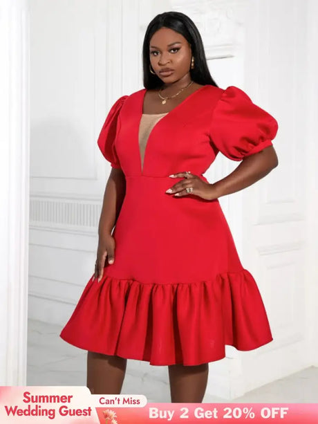 AOMEI Women A-Line Red Dress Party 2023 New