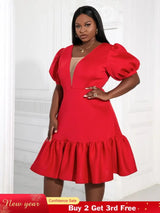 AOMEI Women A-Line Red Dress Party 2023 New