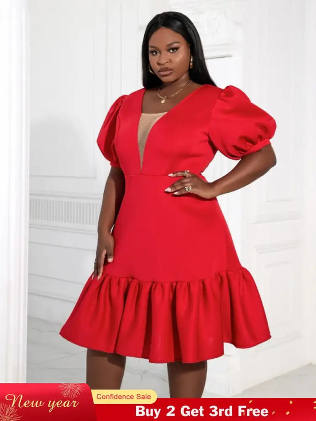 AOMEI Women A-Line Red Dress Party 2023 New