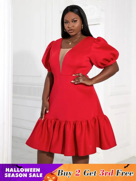 AOMEI Women A-Line Red Dress Party 2023 New