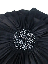 AOMEI Women Black Skirt with Big Flower Sequins