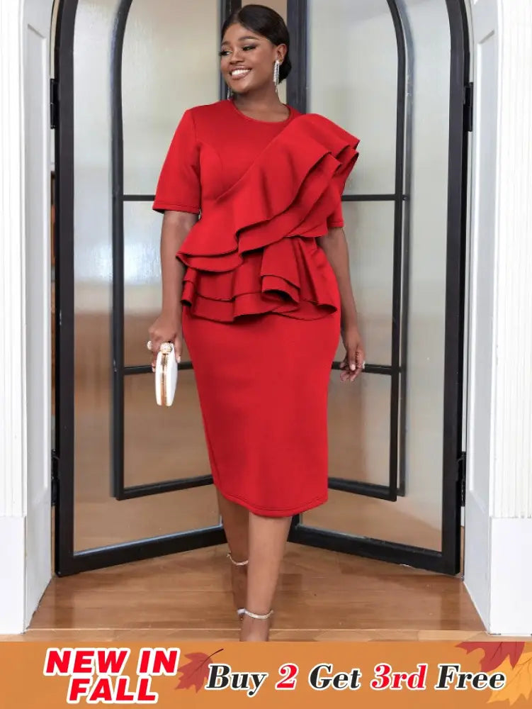 Red Chic Elegant Slim Evening Dresses