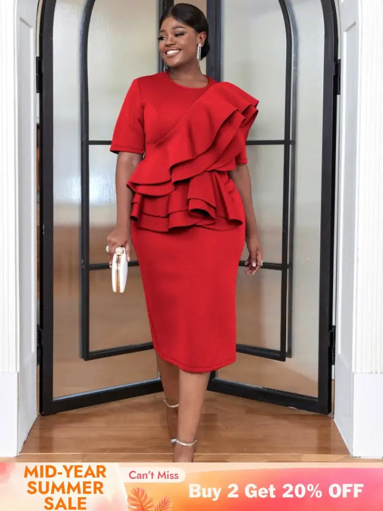 Red Chic Elegant Slim Evening Dresses