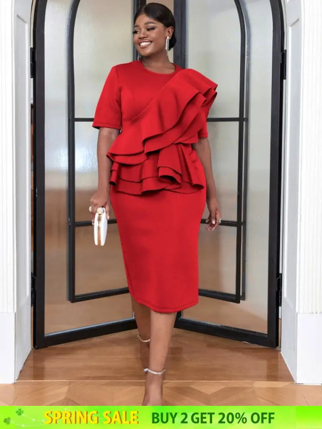 Red Chic Elegant Slim Evening Dresses