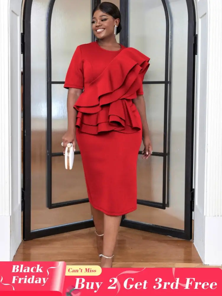 Red Chic Elegant Slim Evening Dresses