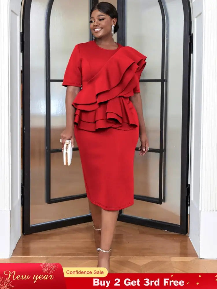 Red Chic Elegant Slim Evening Dresses