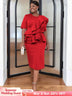 Red Chic Elegant Slim Evening Dresses