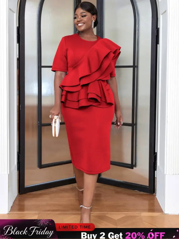 Red Chic Elegant Slim Evening Dresses