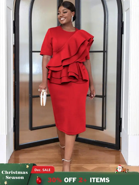 Red Chic Elegant Slim Evening Dresses