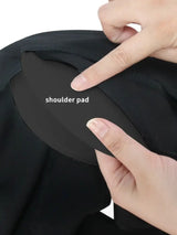 AOMEI Women V Neck Cloak Sleeve Black Blazers with Waist Belt