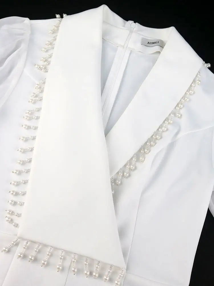AOMEIDRESS 2025 Party Women Jumpsuit White Formal Elegant Office Wear