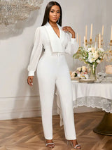 AOMEIDRESS 2025 Party Women Jumpsuit White Formal Elegant Office Wear