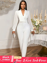 AOMEIDRESS 2025 Party Women Jumpsuit White Formal Elegant Office Wear White / S