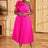 rose big flower one shoulder dress for women plus size pleated dress
