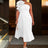 AOMEIDRESS 3D Flower One Shoulder Pleated Summer Cocktail Dress White / S