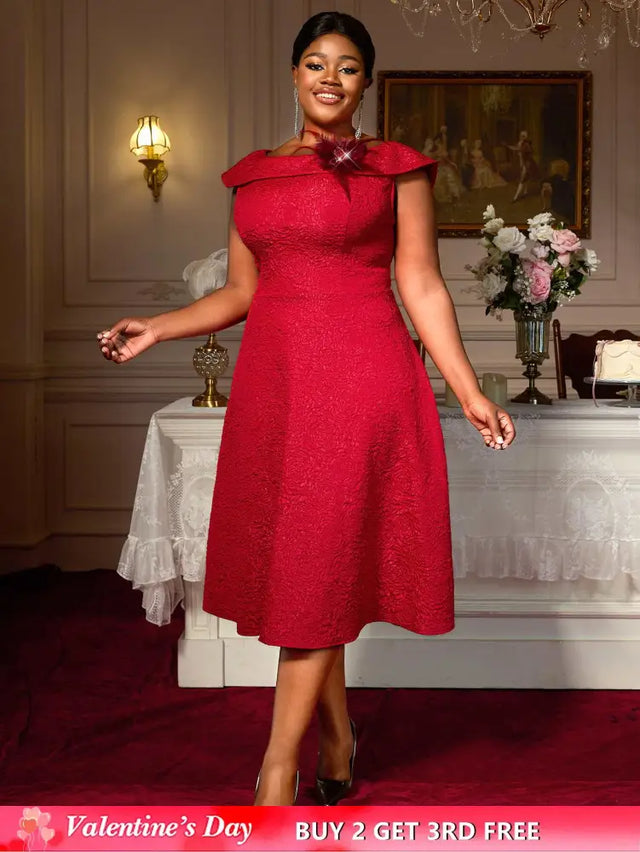 Perfect for mommy and me Easter dresses mothers day outfits and plus size 50s dresses this A line boat neck design flatters every curve with retro charm

