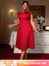 Perfect for mommy and me Easter dresses mothers day outfits and plus size 50s dresses this A line boat neck design flatters every curve with retro charm


