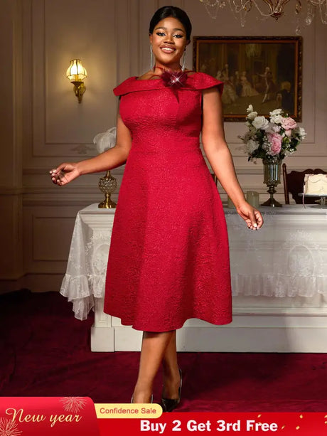 Perfect for mommy and me Easter dresses mothers day outfits and plus size 50s dresses this A line boat neck design flatters every curve with retro charm

