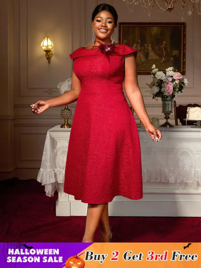Perfect for mommy and me Easter dresses mothers day outfits and plus size 50s dresses this A line boat neck design flatters every curve with retro charm

