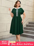 AOMEIDRESS 50s Swing Dress Peter Pan Collar A Line Vintage Style DarkGreen / S