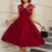 AOMEIDRESS 50s Swing Dress Sleeveless A Line College Style Dress Wine / S