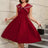 AOMEIDRESS 50s Swing Dress Sleeveless A Line College Style Dress Wine / S