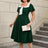 AOMEIDRESS 50s Swing Dress Turn Down Collar Short Sleeve A Line Dress