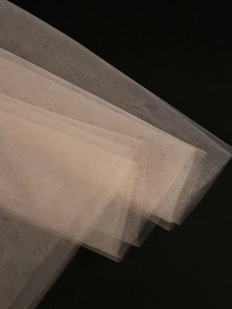 AOMEIDRESS A Line Blazer Dresses With Waist Belt Patchwork Mesh Skirt