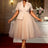 AOMEIDRESS A Line Blazer Dresses With Waist Belt Patchwork Mesh Skirt Khaki / 0XL