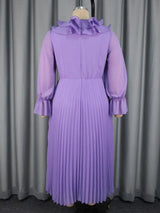 AOMEIDRESS A Line Chiffon Dress V Neck Puff Sleeve Ruffles Gowns New