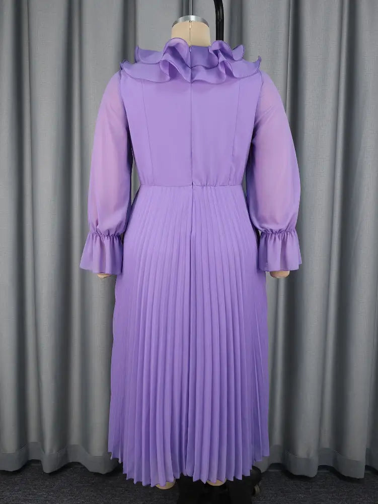 AOMEIDRESS A Line Chiffon Dress V Neck Puff Sleeve Ruffles Gowns New