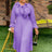 AOMEIDRESS A Line Chiffon Dress V Neck Puff Sleeve Ruffles Gowns New Lavender / L