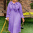 AOMEIDRESS A Line Chiffon Dress V Neck Puff Sleeve Ruffles Gowns New Lavender / L