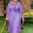 AOMEIDRESS A Line Chiffon Dress V Neck Puff Sleeve Ruffles Gowns New Lavender / L