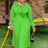 AOMEIDRESS A Line Chiffon Dress V Neck Puff Sleeve Ruffles Gowns New LightGreen / L