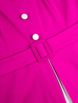 AOMEIDRESS A Line Contrast Pleated Dress Short Sleeves Party Gowns