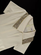 AOMEIDRESS A Line Dress Irregular Neck Sequin Collared Short Sleeves