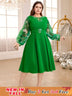 o neck cut out midi dresses for women
