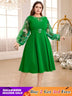 o neck cut out midi dresses for women