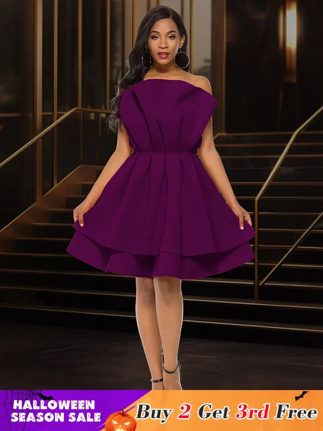 AOMEIDRESS A Line Gown for Women Formal summer Wedding Guest Dress DarkPurple / S