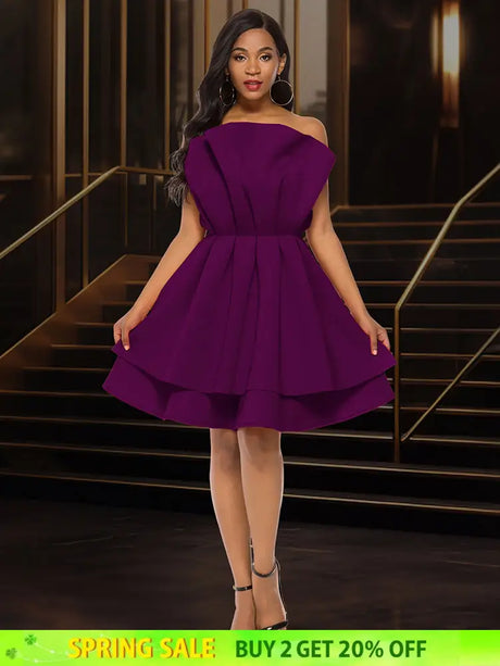 AOMEIDRESS A Line Gown for Women Formal summer Wedding Guest Dress DarkPurple / S