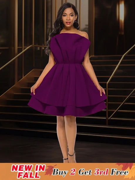 AOMEIDRESS A Line Gown for Women Formal summer Wedding Guest Dress DarkPurple / S