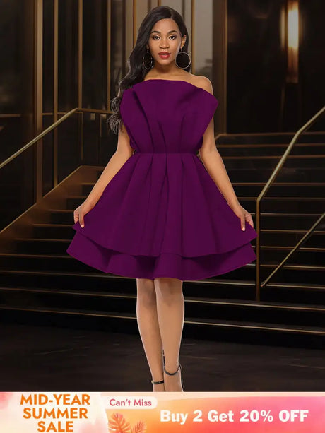 AOMEIDRESS A Line Gown for Women Formal summer Wedding Guest Dress DarkPurple / S