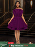 AOMEIDRESS A Line Gown for Women Formal summer Wedding Guest Dress DarkPurple / S