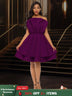 AOMEIDRESS A Line Gown for Women Formal summer Wedding Guest Dress DarkPurple / S