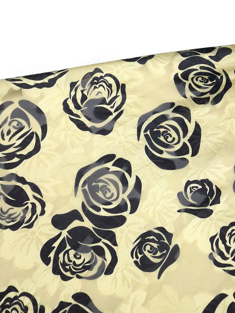 AOMEIDRESS A Line Jacquard Midi Wedding Guests Dresses Pleated Ruffles