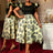AOMEIDRESS A Line Jacquard Midi Wedding Guests Dresses Pleated Ruffles Black / S