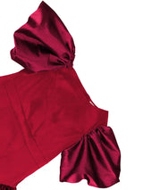 AOMEIDRESS A Line Off Shoulder Dress Puff Sleeve Colorblock Gowns