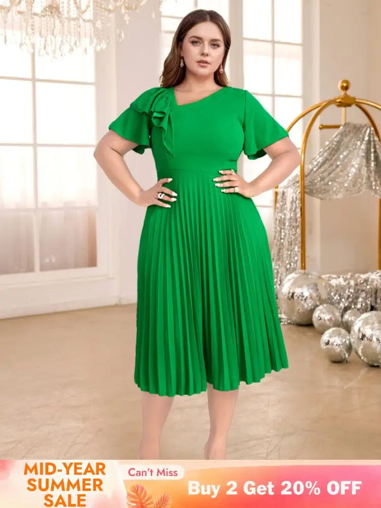 asymmetrical neck midi dress for women
